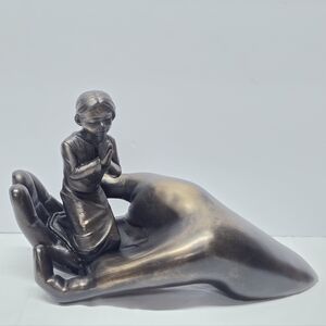 Genesis Bronze Sculpture Figurine Y2 Bedtime Prayers Girl Made in Ireland VTG